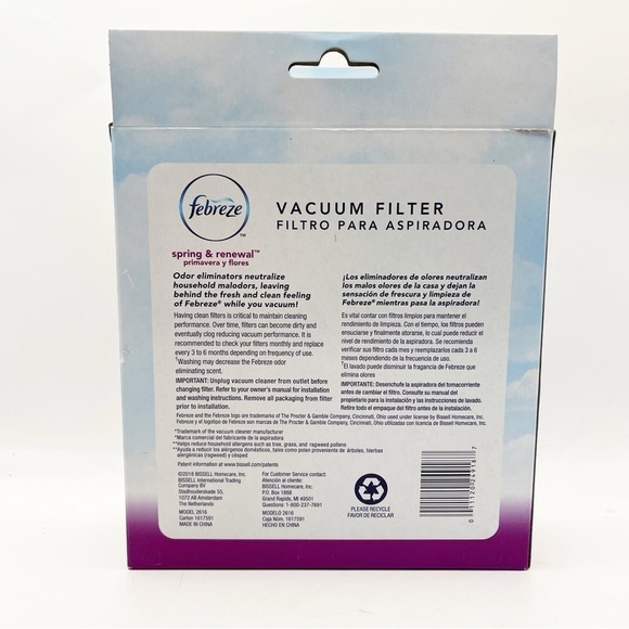 Febreze Vacuum Filter Hoover 304087001 Spring & Renewal Odor Eliminator Lot of 2 - Picture 3 of 7